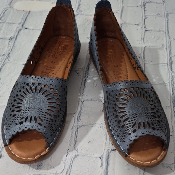 NWOB PRING STEP BRANDAL Leather Peep Toe Shoe Size 40 - Picture 2 of 9